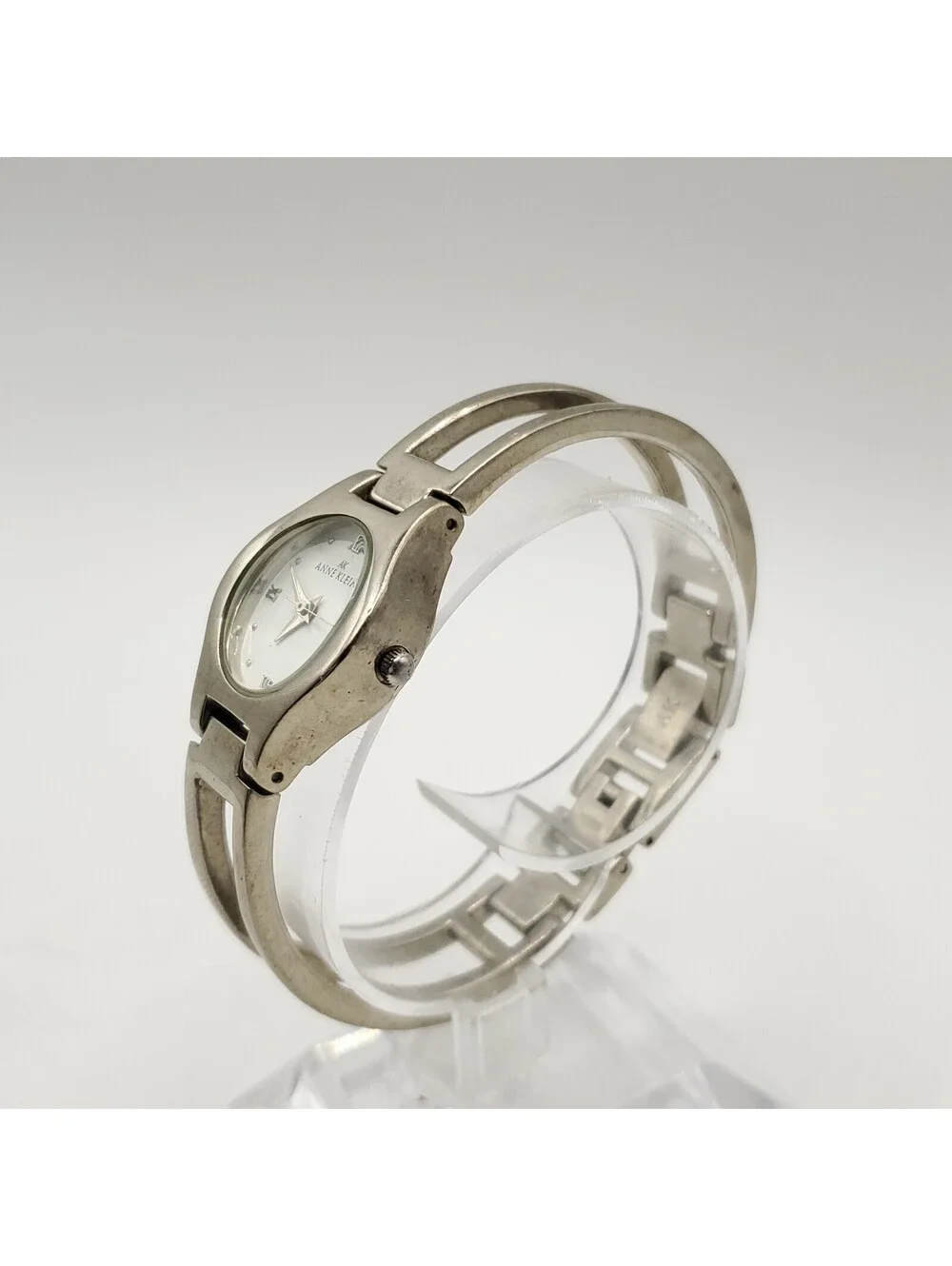 Anne Klein Quartz 22mm White Dial Silver Tone Womens Watch New Battery 6.5